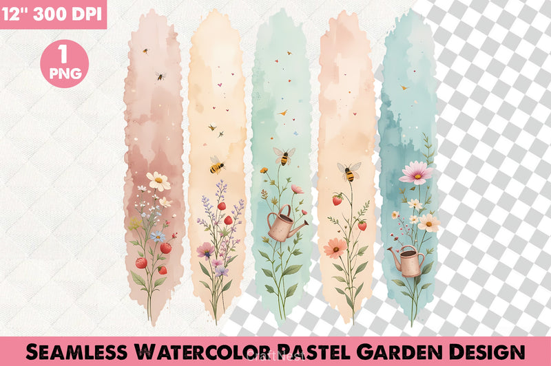 Seamless Pastel Garden Digital Paper - CraftNest - Digital Crafting and Art