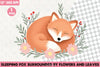 Sleeping Fox with Flowers Clipart Bundle