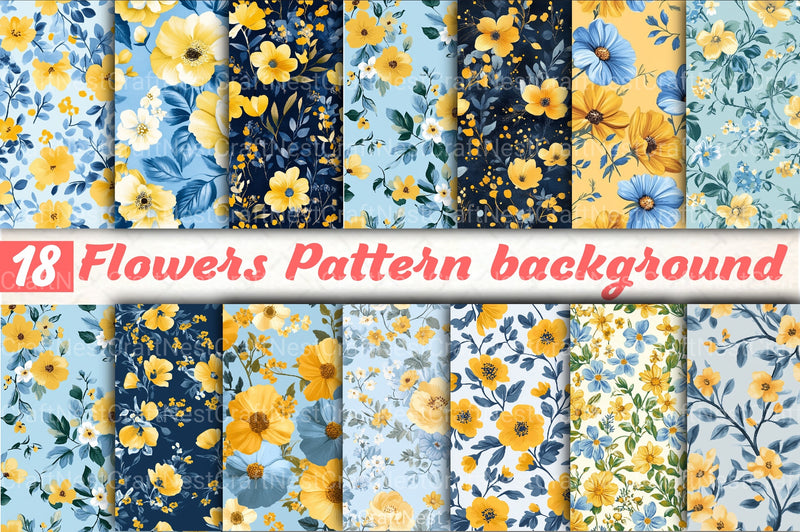 Floral Pattern Background Clipart Bundle 3 - CraftNest - Digital Crafting and Art