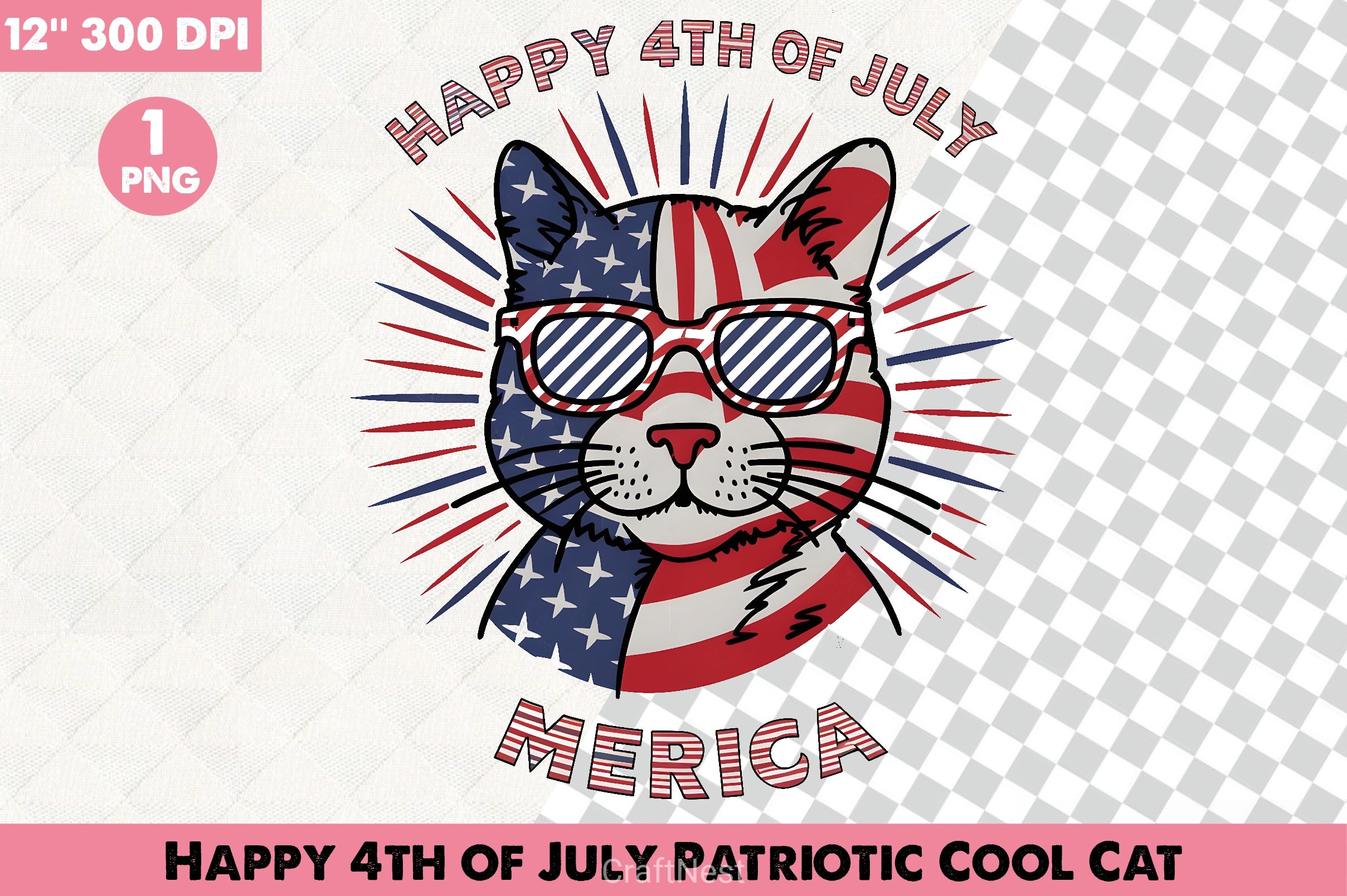 Patriotic Cat Clipart Bundle - CraftNest - Digital Crafting and Art