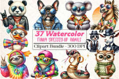 Funky Dressed Up Animals Clipart Bundle 3 - CraftNest - Digital Crafting and Art