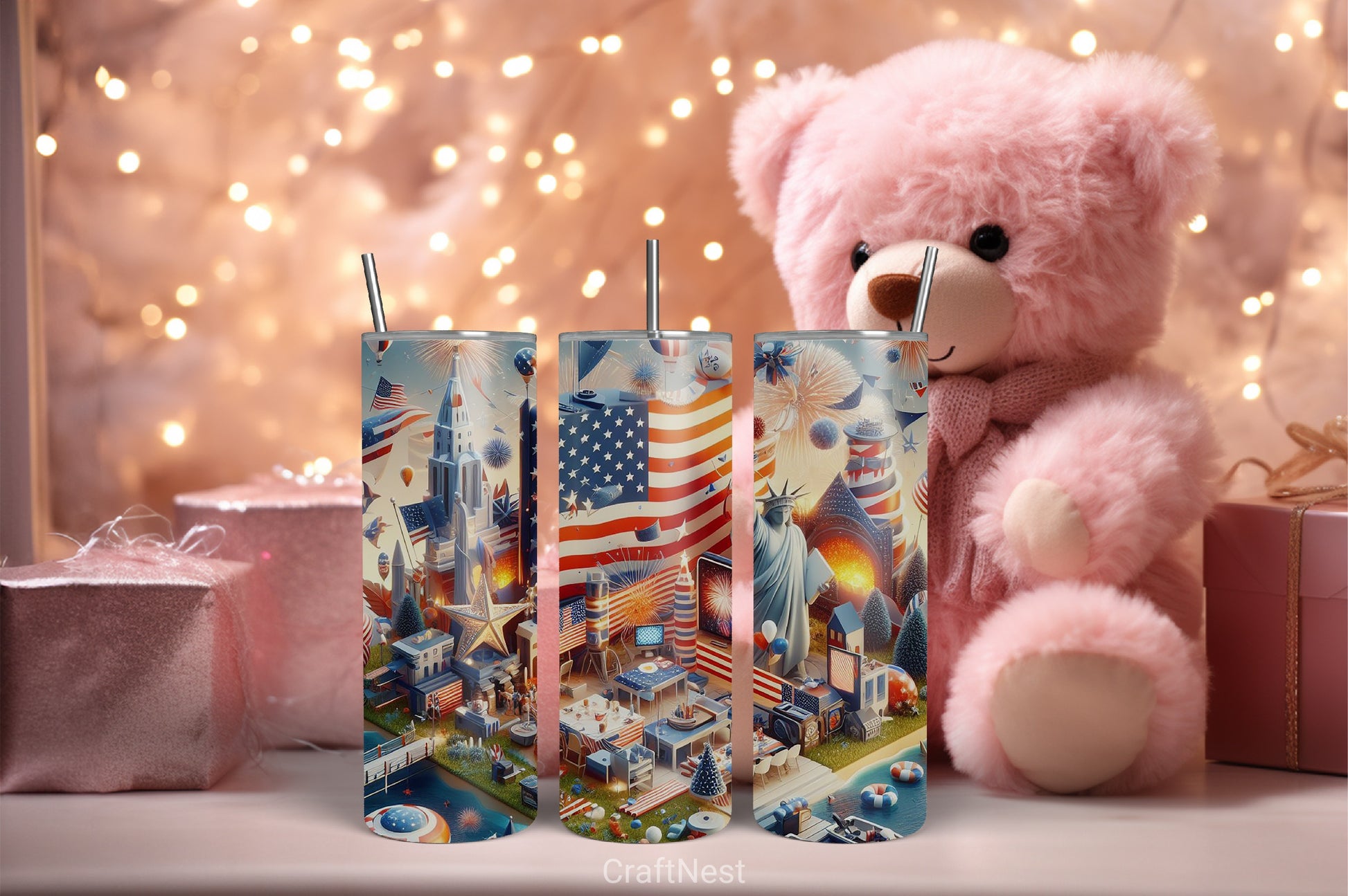4th of July Tumbler Wrap Bundle 134 - CraftNest - Digital Crafting and Art
