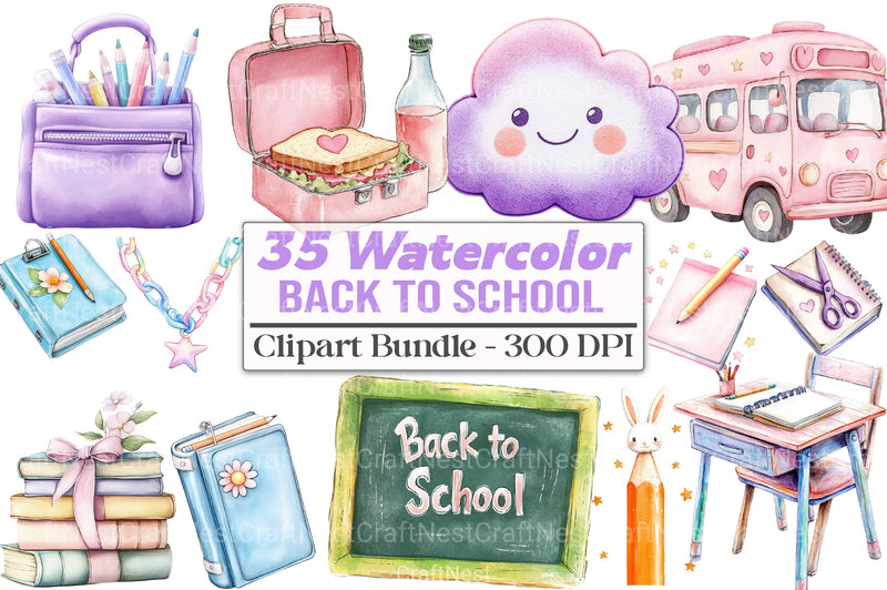 Back to School Clipart Bundle 4 - CraftNest - Digital Crafting and Art