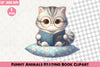 Funny Animals Reading Clipart Bundle 5