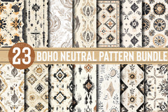 Boho Neutral Pattern Clipart Bundle - CraftNest - Digital Crafting and Art
