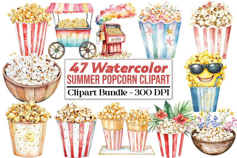 Summer Popcorn Clipart Bundle - CraftNest - Digital Crafting and Art