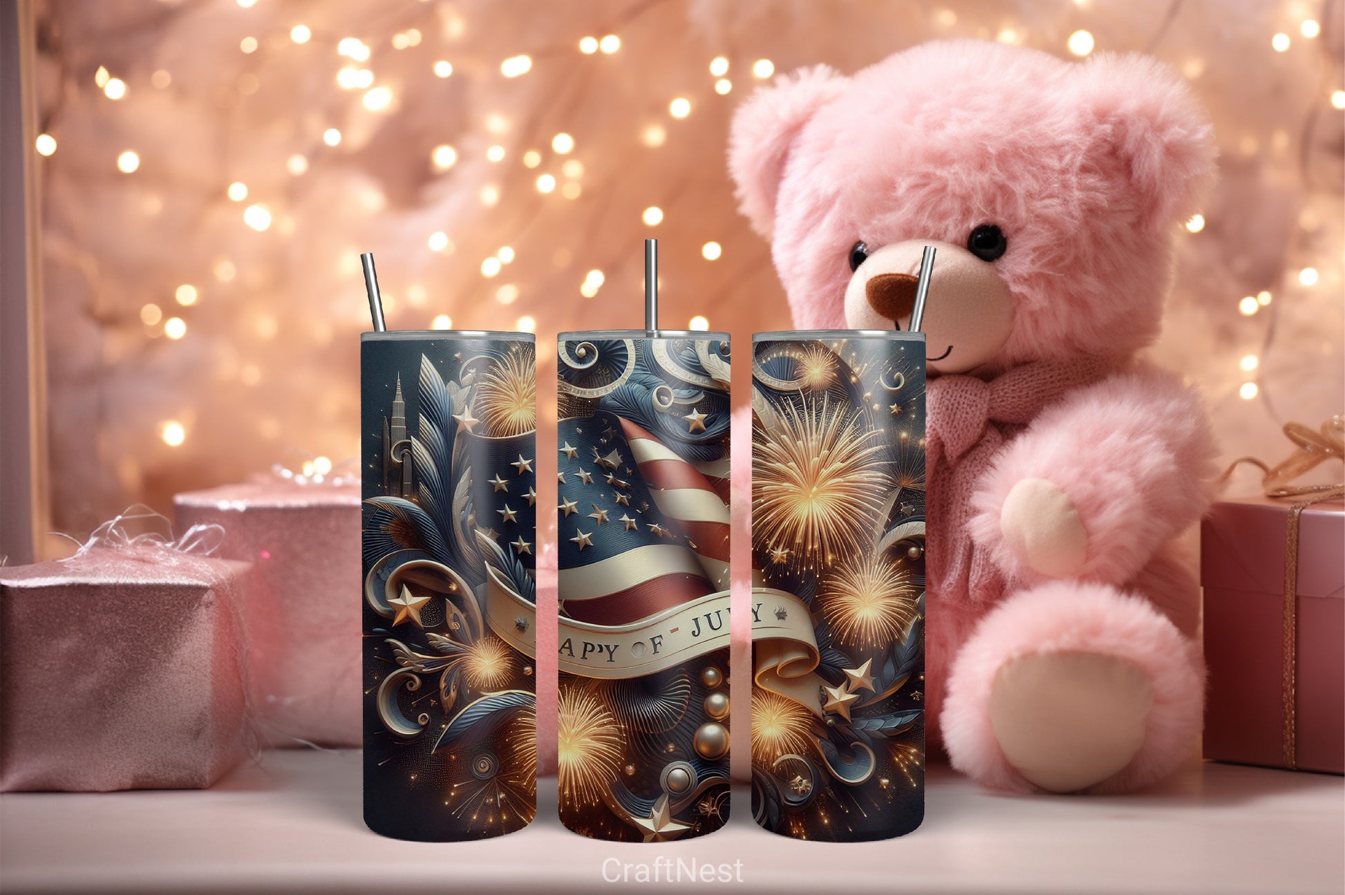 4th of July Tumbler Wrap Bundle 60 - CraftNest - Digital Crafting and Art