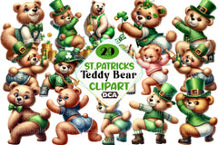 St. Patrick's Day Twerking Teddy Bear Clipart Bundle - CraftNest - Digital Crafting and Art