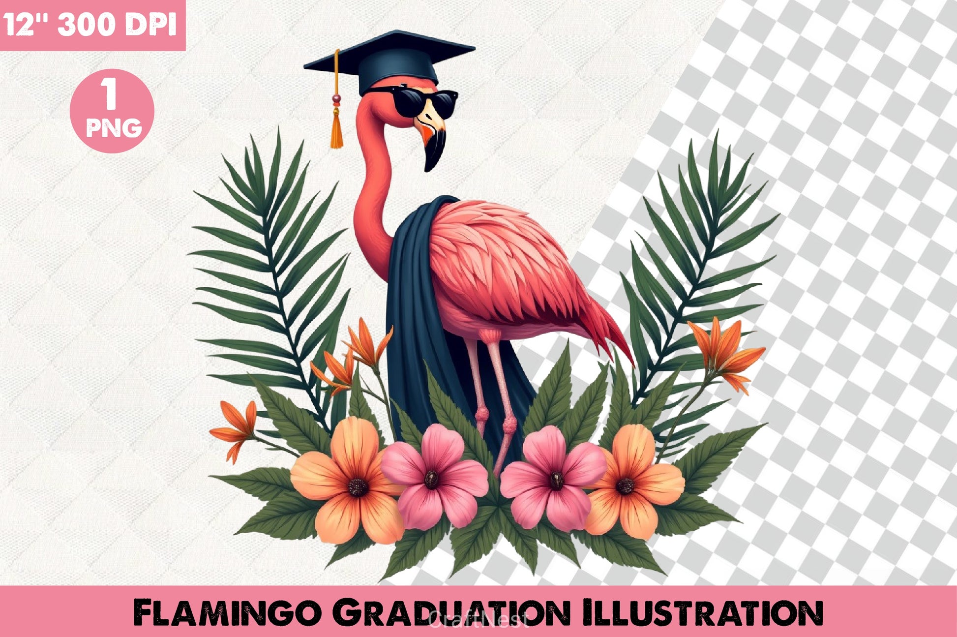 Flamingo Graduation Clipart Bundle - CraftNest - Digital Crafting and Art