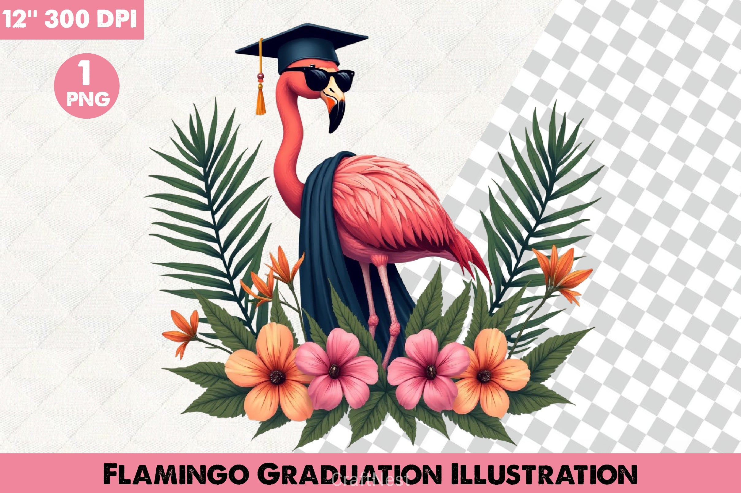 Flamingo Graduation Clipart Bundle - CraftNest - Digital Crafting and Art