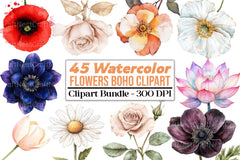 Boho Flowers Clipart Bundle 99 - CraftNest - Digital Crafting and Art