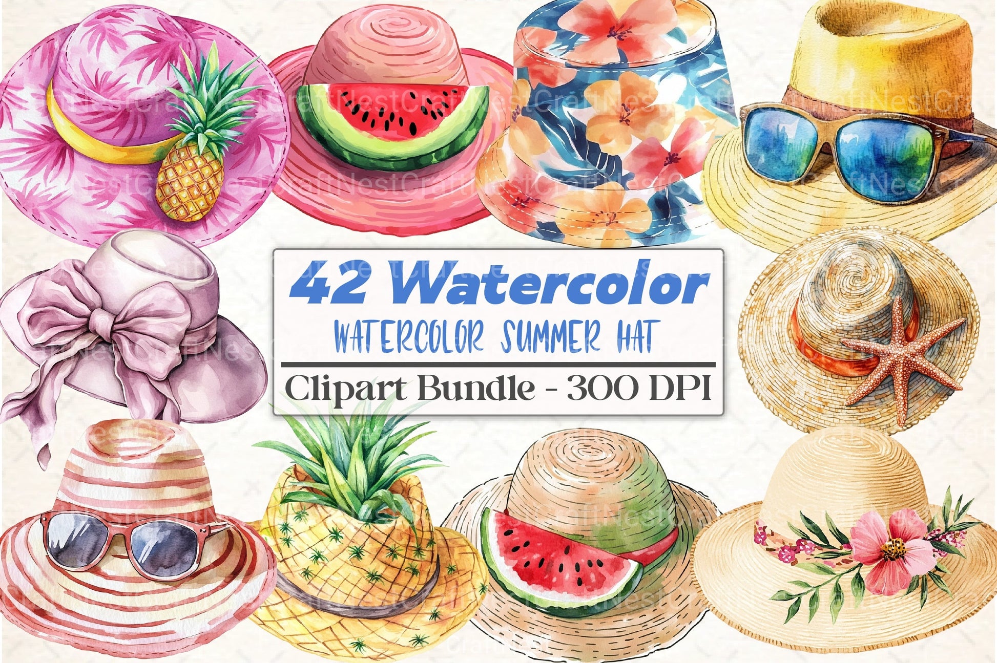 Summer Hat Clipart Bundle - CraftNest - Digital Crafting and Art