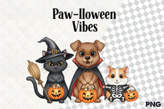 Cute Halloween Pets Clipart Bundle - CraftNest - Digital Crafting and Art