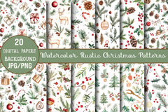 Rustic Christmas Patterns Clipart Bundle - CraftNest - Digital Crafting and Art