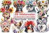 Dog Breeds Flower Crowns Clipart Bundle