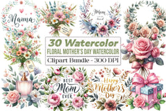 Floral Mother's Day Clipart Bundle 4 - CraftNest - Digital Crafting and Art