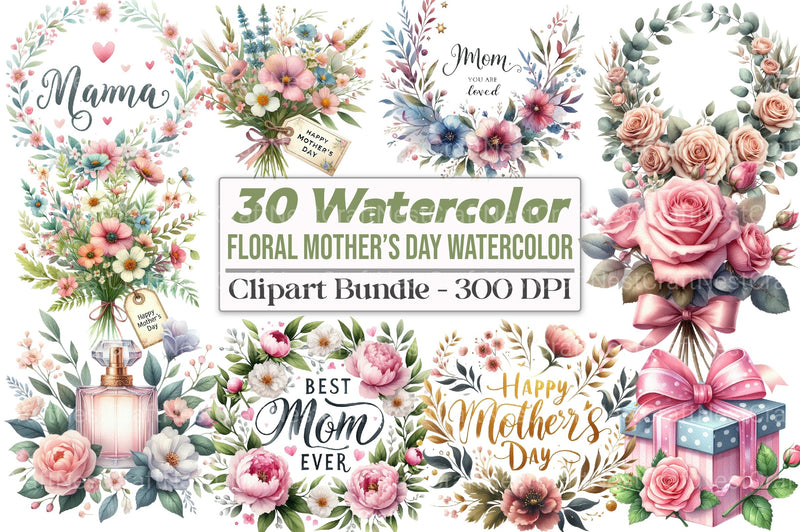 Floral Mother's Day Clipart Bundle 4 - CraftNest - Digital Crafting and Art