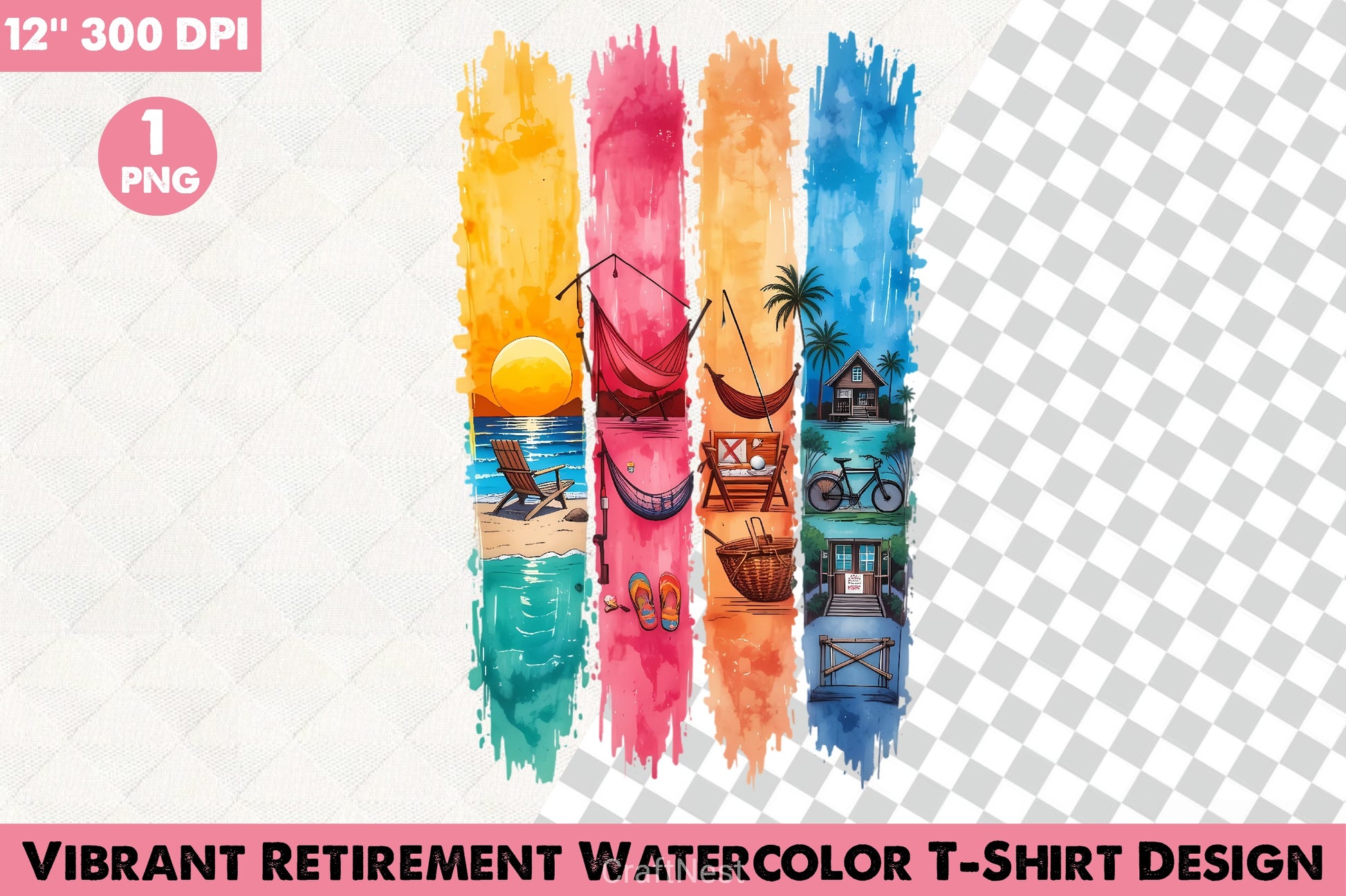 Vibrant Retirement T Shirt Design Bundle - CraftNest - Digital Crafting and Art