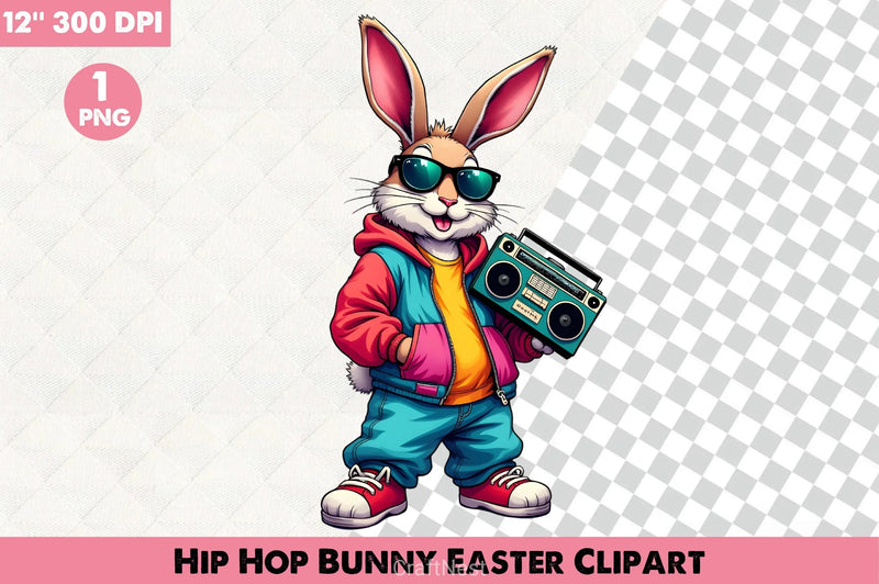 Hip Hop Bunny Easter Clipart Bundle 1 - CraftNest - Digital Crafting and Art