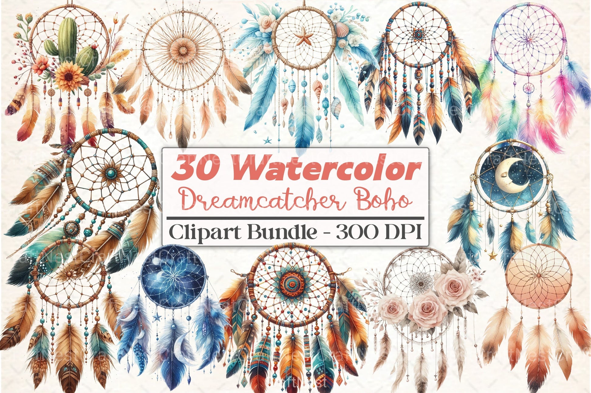 Dreamcatcher Boho Clipart Bundle - CraftNest - Digital Crafting and Art