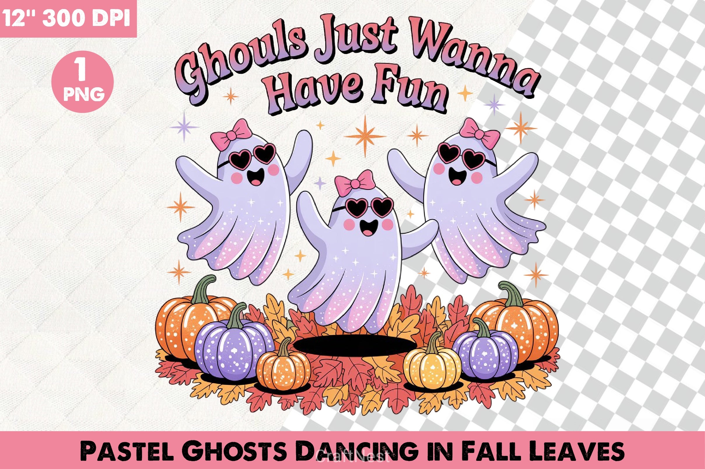 Pastel Ghosts Fall Leaves Clipart Bundle 5 - CraftNest - Digital Crafting and Art