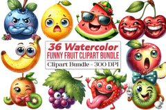 Funny Fruit Clipart Bundle - CraftNest - Digital Crafting and Art