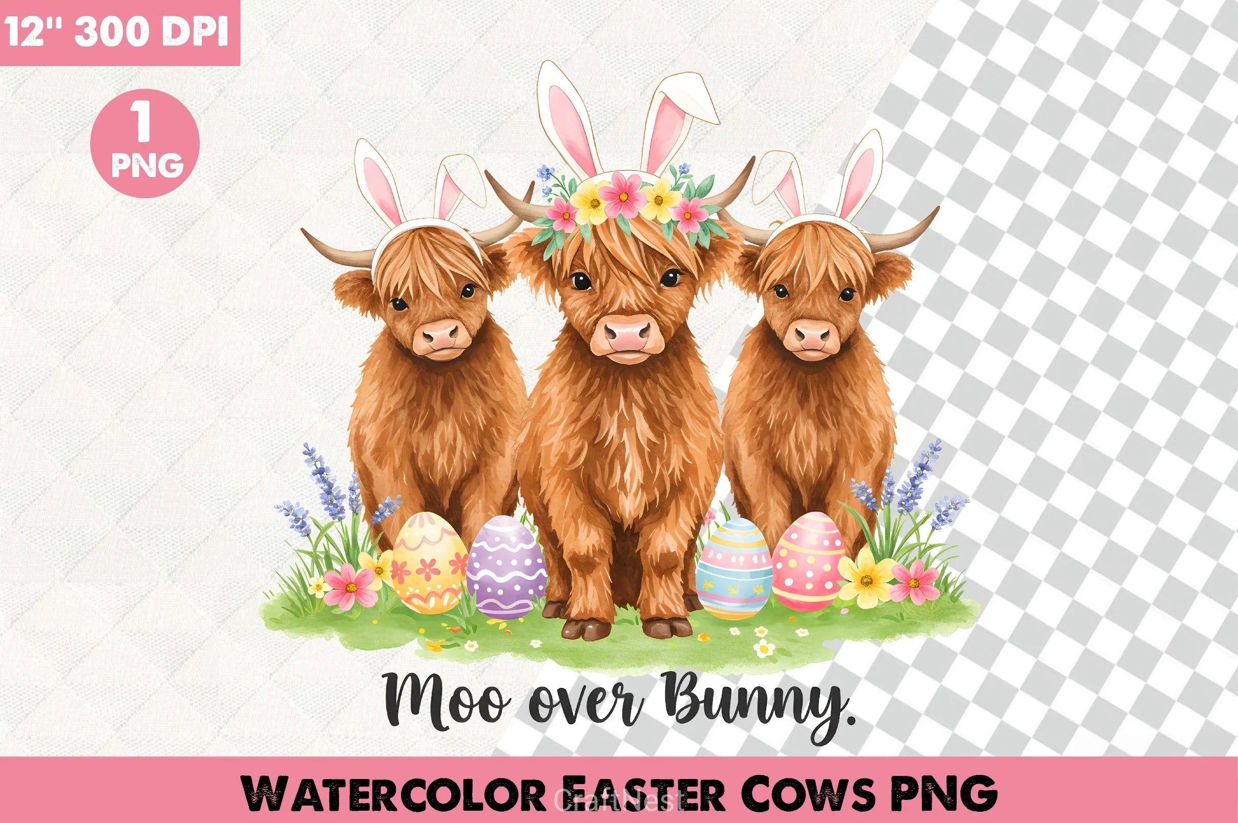 Easter Cows Clipart Bundle - CraftNest - Digital Crafting and Art