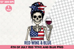 4th of July Wine & Blue Clipart Bundle 2 - CraftNest - Digital Crafting and Art