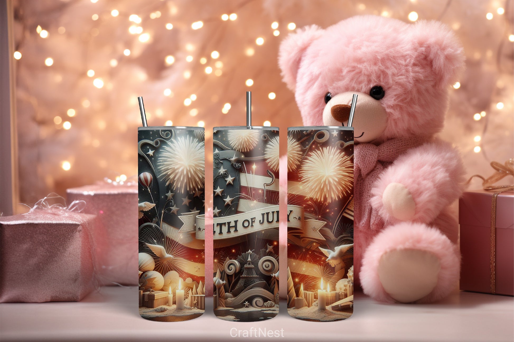 4th of July Tumbler Wrap Bundle 46 - CraftNest - Digital Crafting and Art
