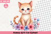 Floral Cat Clipart Bundle