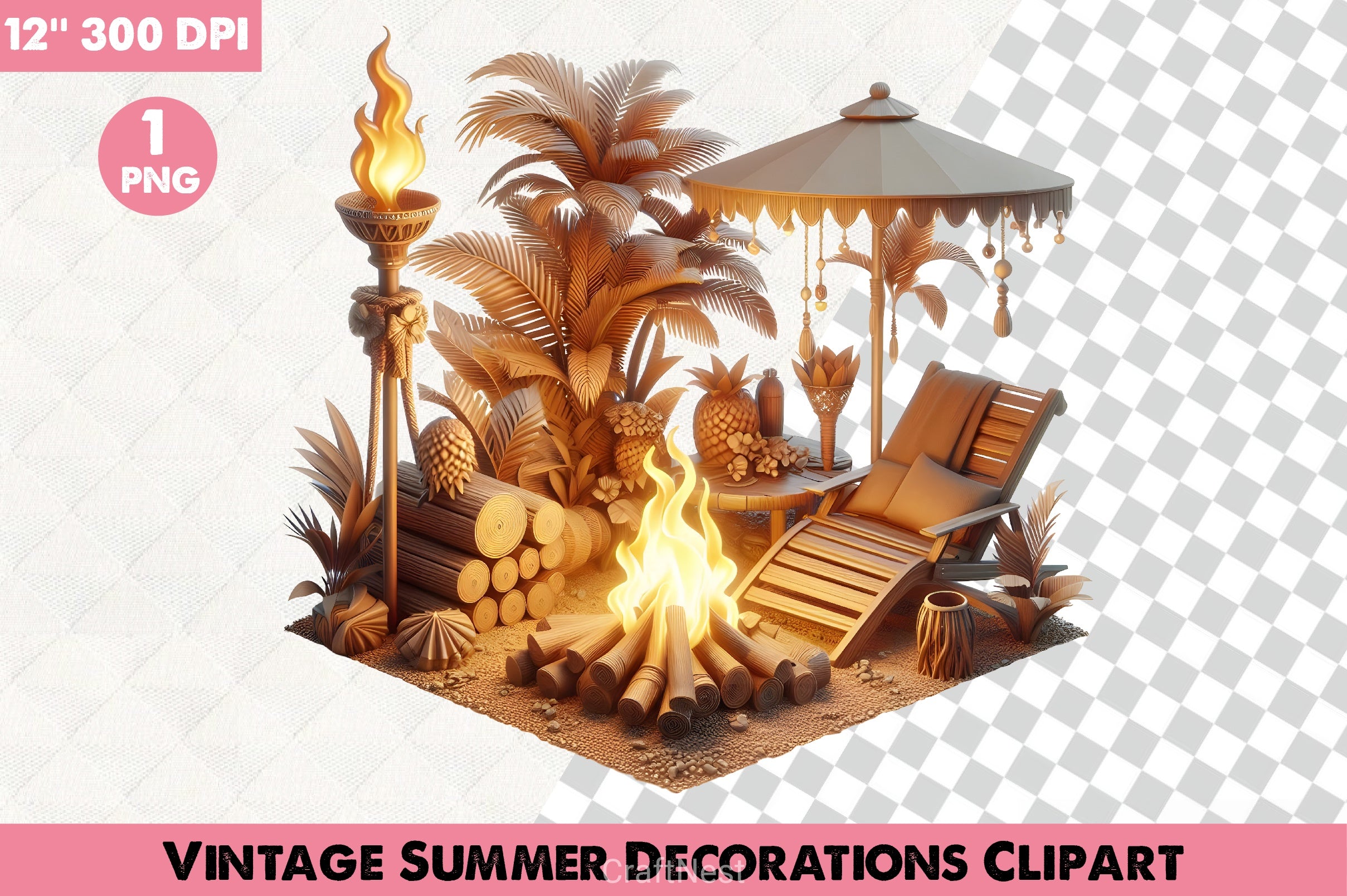 Vintage Summer Clipart Bundle 2 - CraftNest - Digital Crafting and Art