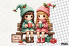 Festive Chibi Gnomes Winter Clipart Bundle
