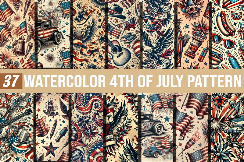 4th of July Pattern Clipart Bundle - CraftNest - Digital Crafting and Art