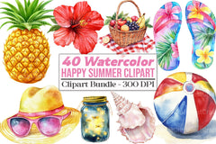 Happy Summer Clipart Bundle 6 - CraftNest - Digital Crafting and Art