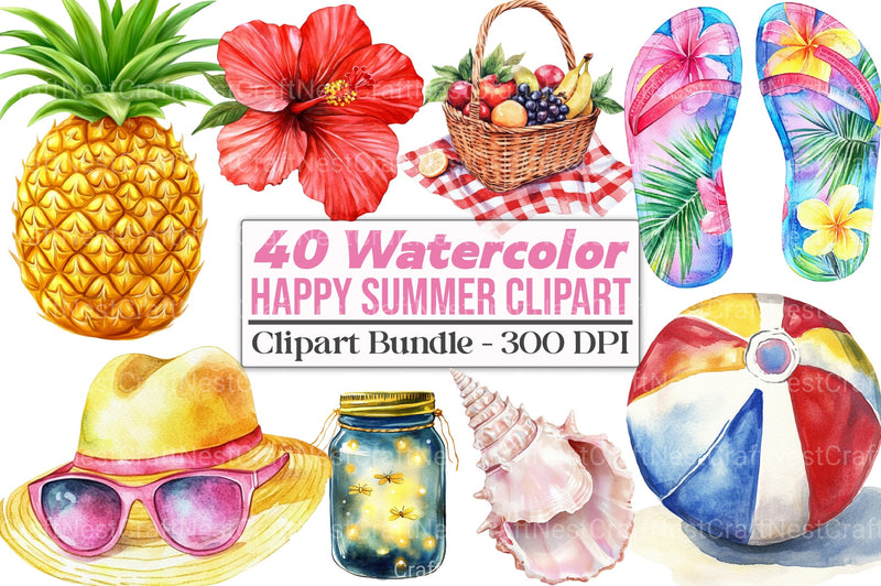 Happy Summer Clipart Bundle 6 - CraftNest - Digital Crafting and Art