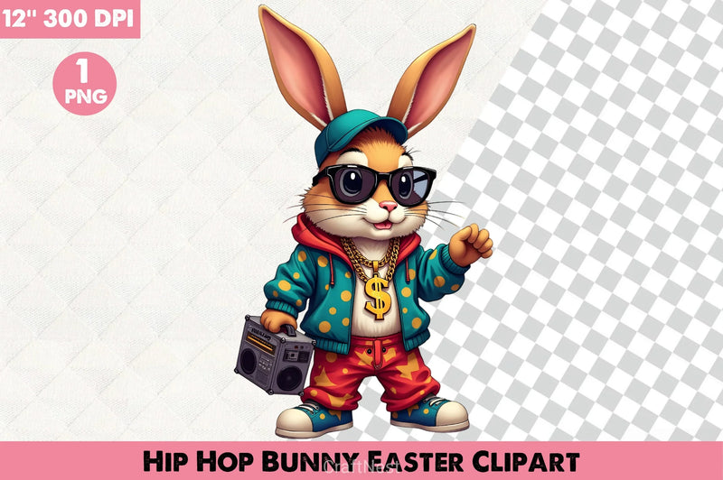 Hip Hop Bunny Easter Clipart Bundle 3 - CraftNest - Digital Crafting and Art
