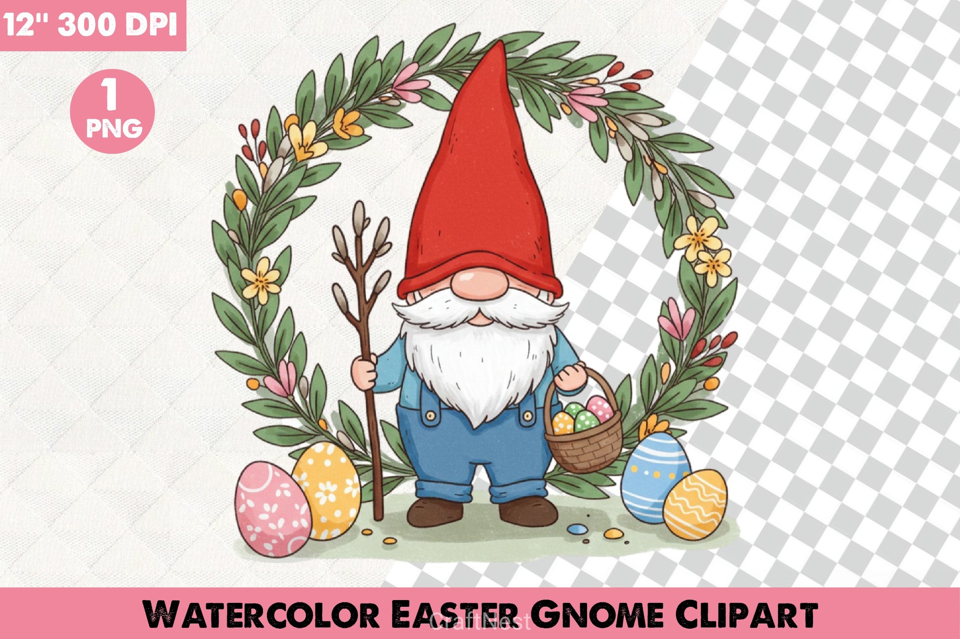 Easter Gnome Clipart Bundle 12 - CraftNest - Digital Crafting and Art