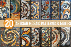 Artisan Mosaic Patterns & Motifs Clipart Bundle - CraftNest - Digital Crafting and Art