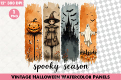 Vintage Halloween Panels Clipart Bundle - CraftNest - Digital Crafting and Art