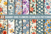 Shabby Chic Flowers Seamless Patterns Digital Paper