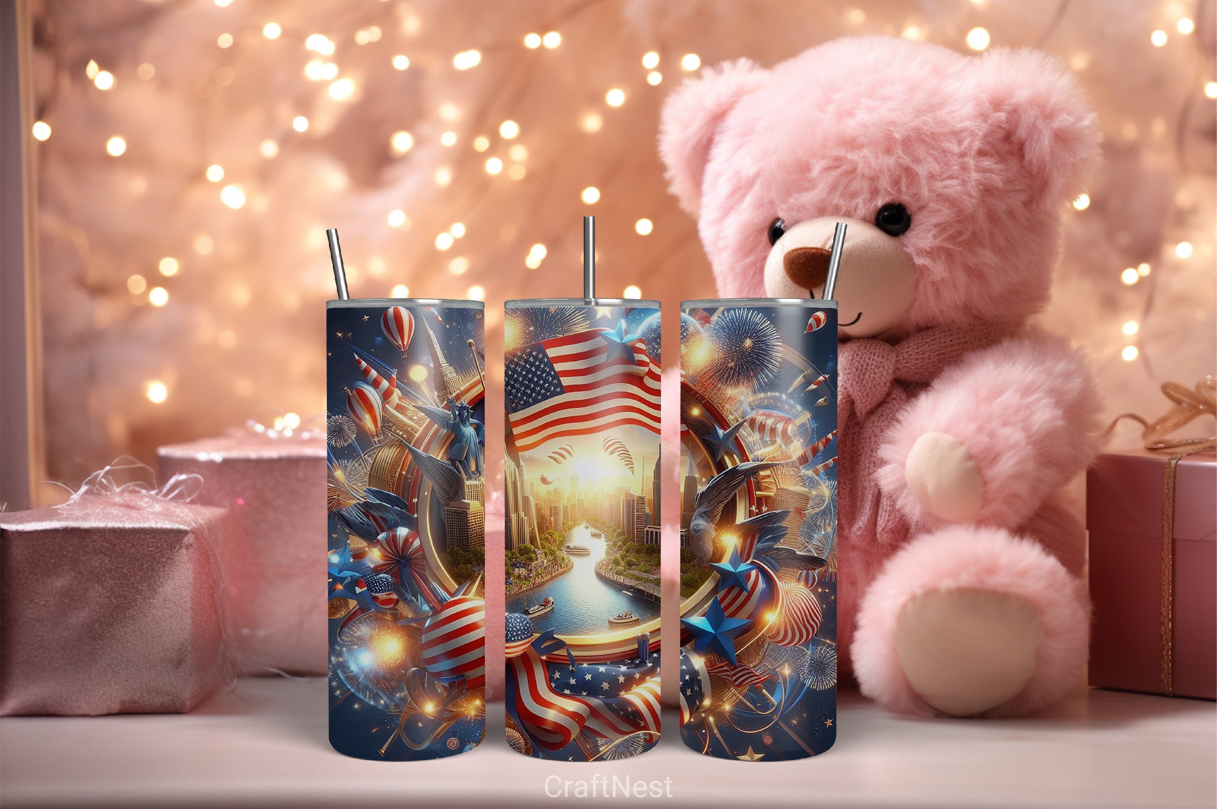 4th of July Tumbler Wrap Bundle 16 - CraftNest - Digital Crafting and Art
