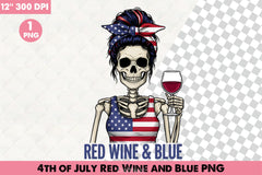 4th of July Wine & Blue Clipart Bundle 1 - CraftNest - Digital Crafting and Art