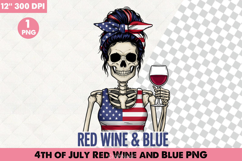 4th of July Wine & Blue Clipart Bundle 1 - CraftNest - Digital Crafting and Art