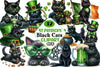 St. Patrick's Day Black Cats Clipart Bundle