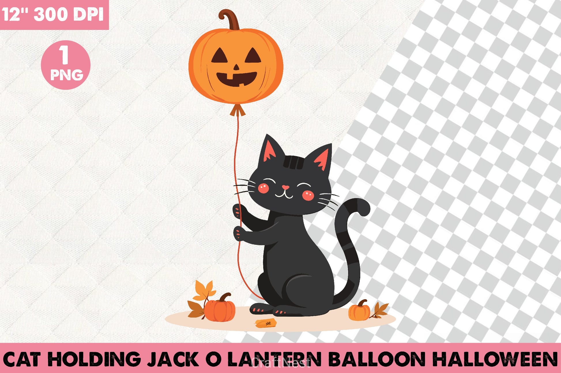 Black Cat with Jack O Lantern Balloon Clipart Bundle - CraftNest - Digital Crafting and Art