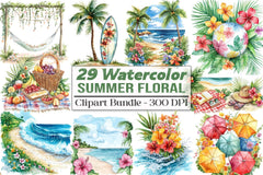 Summer Floral Clipart Bundle 23 - CraftNest - Digital Crafting and Art
