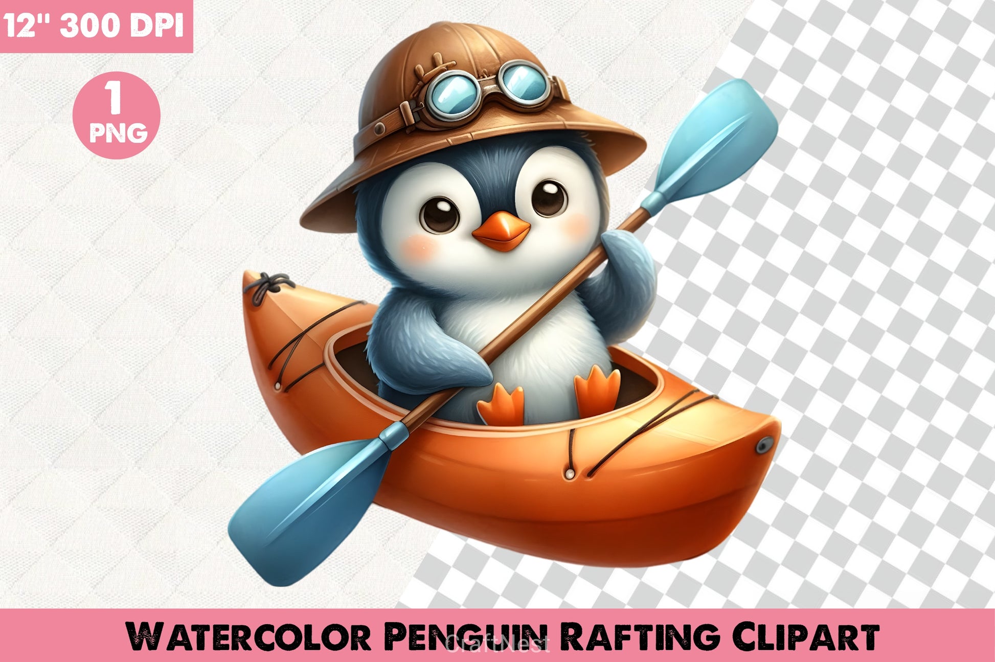 Penguin Rafting Clipart Bundle - CraftNest - Digital Crafting and Art