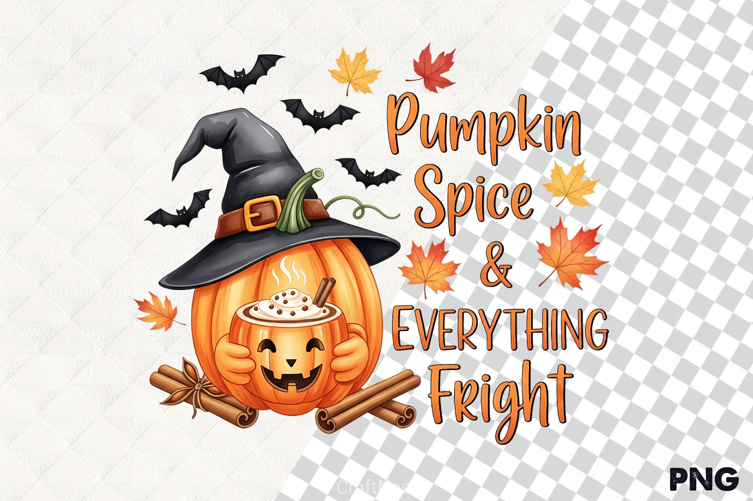 Halloween Pumpkin Spice Latte Clipart Bundle - CraftNest - Digital Crafting and Art