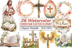 Christian Rustic Easter Clipart Bundle - CraftNest - Digital Crafting and Art