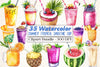 Summer Tropical Smoothie Cup Clipart Bundle 78